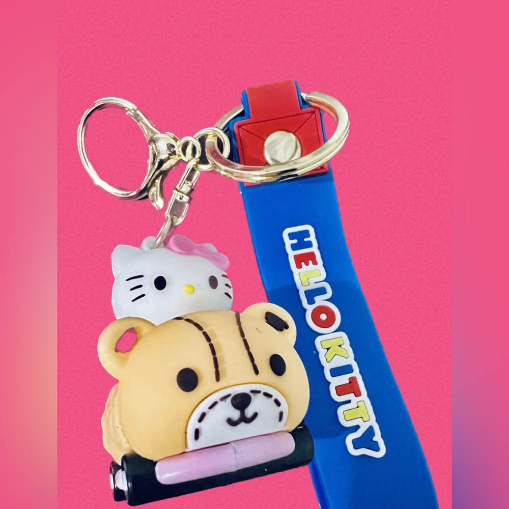 Hello Kitty Keychain or Bag Charm Silicone New